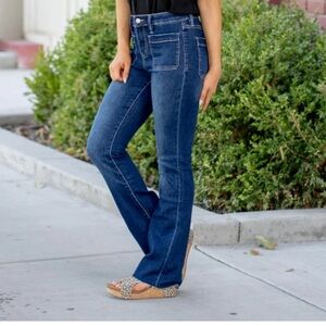 NWT Lovervet by Vervet High Rise Boot Cut Jeans Women 26/3 Dark Wash Denim